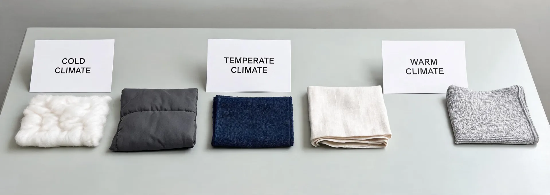 Map-style matrix of performance textile use environments